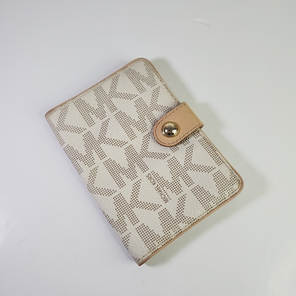 Michael Kors Accessories - Michael Kors MK Passport Holder Beige Monogram Wallet